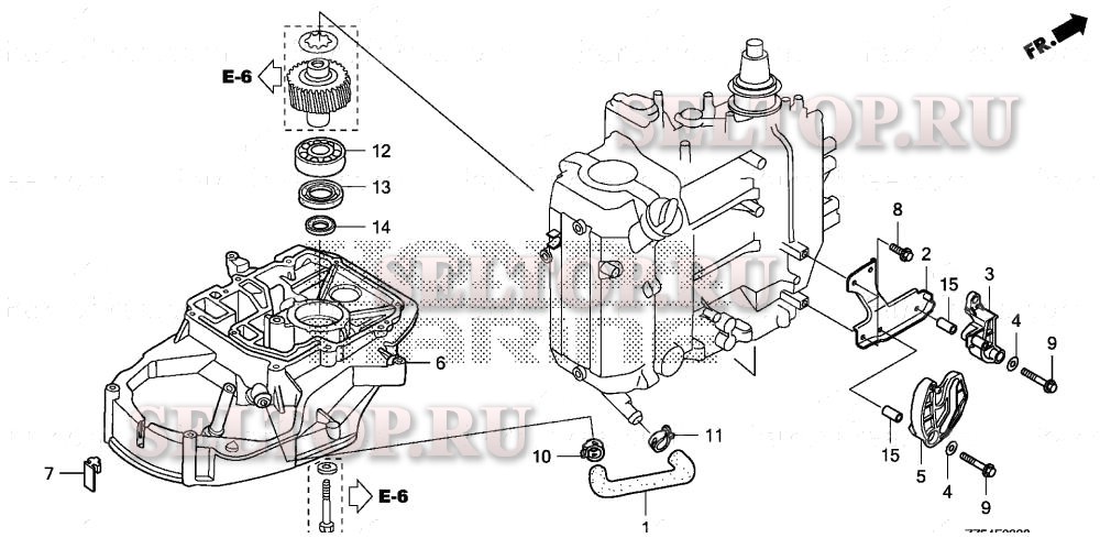 Основной корпус редуктора для Honda BF40D LRTA