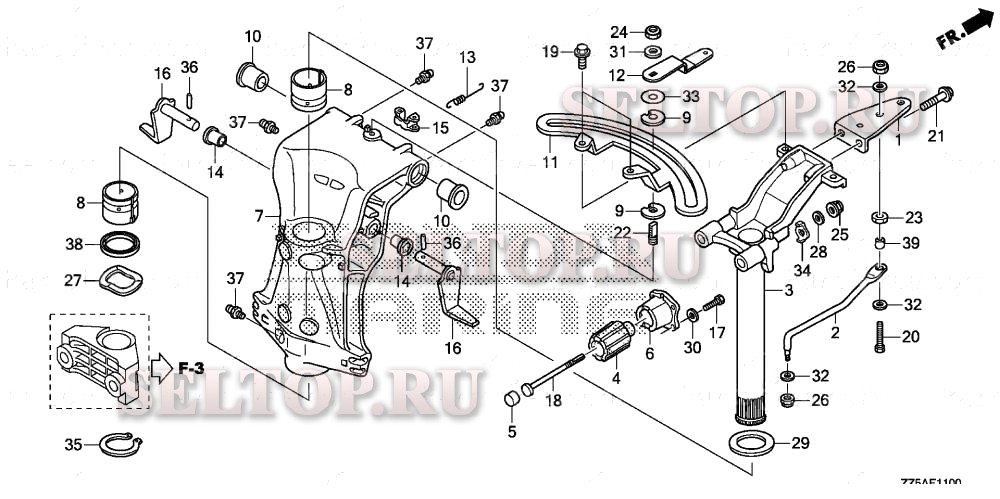 Корпус вертлюга для Honda BF40DK2 LHA