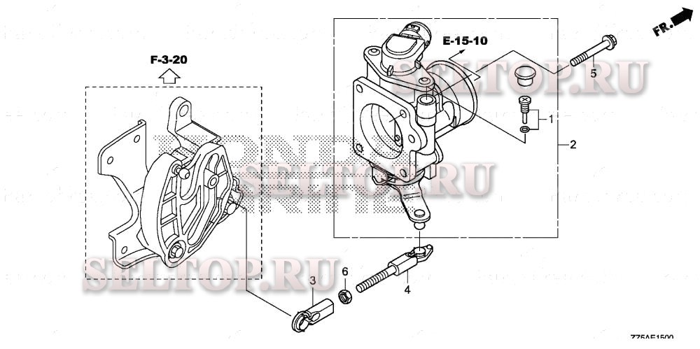 Корпус дросселя для Honda BF40DK2 LHA