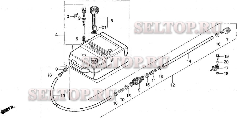 Топливный бак для Honda BF50AX LRTA