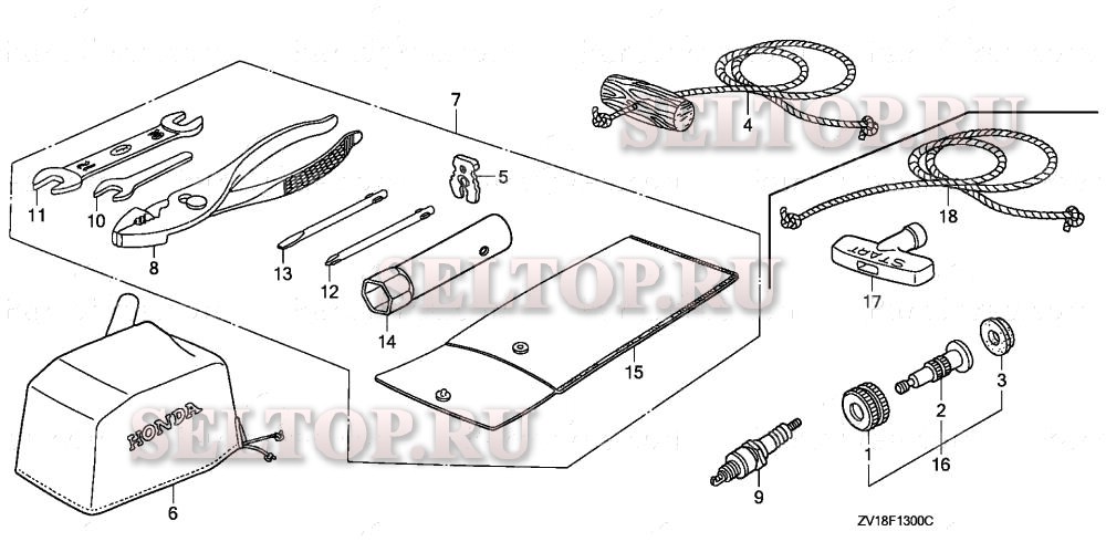 Инструмент, патрубок шланга для Honda BF5A4 SA