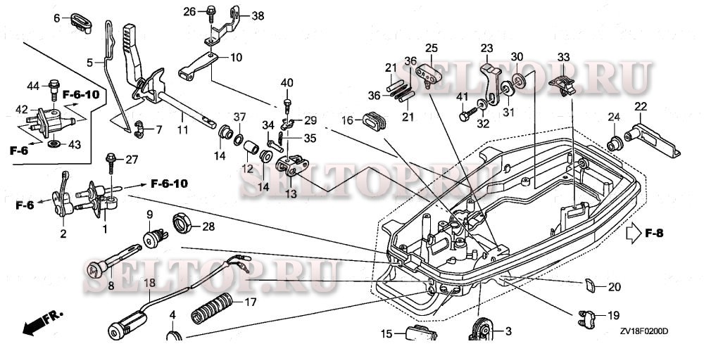 Ось вилки переключения, рычаг блокировки тормоза для Honda BF5A5 SA
