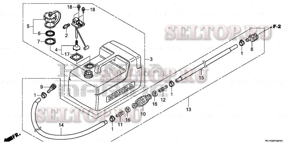 Топливный бак для Honda BF5AK3 LA