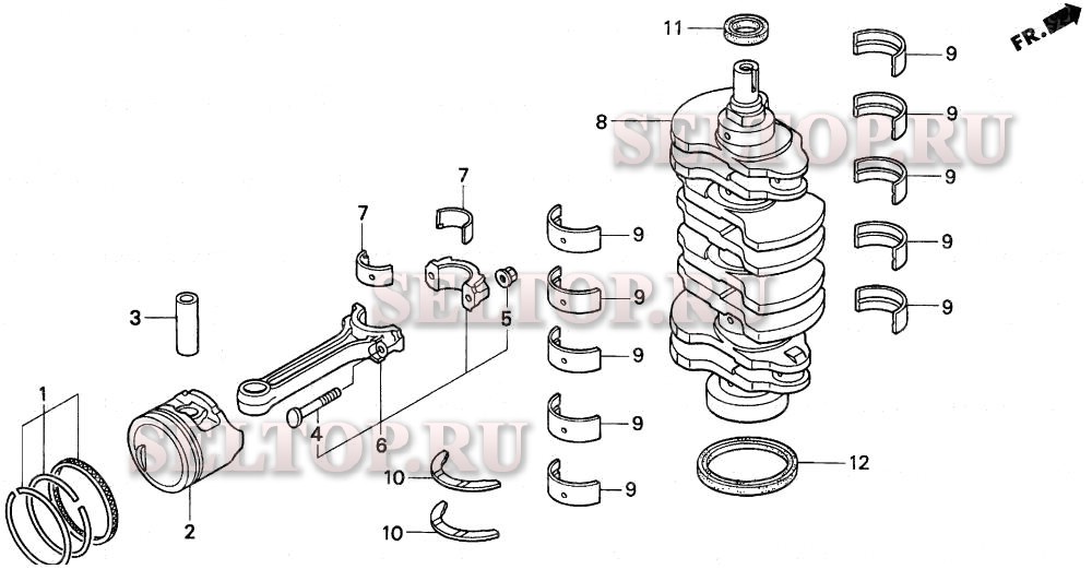 Коленвал для Honda BF75AW XRTA