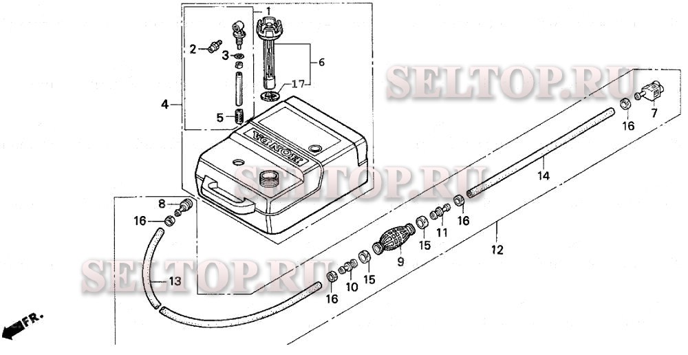 Топливный бак для Honda BF75AW XRTA