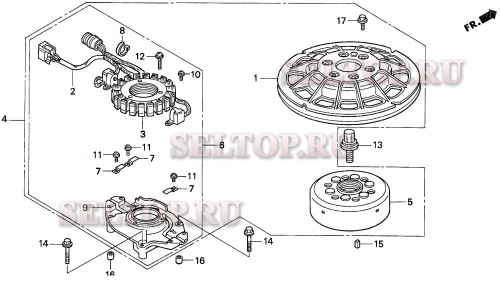 Генератор для Honda BF75AX LRTA