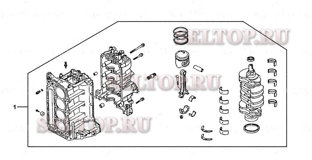 Шорт-блок для Honda BF75AX LRTA
