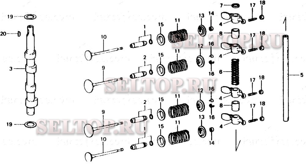 Распредвал, клапана для Honda BF75B SA