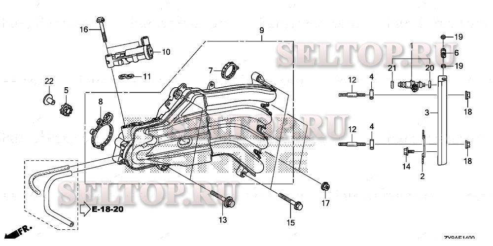 Впускной коллектор, инжектор для Honda BF75DK2 LRTA