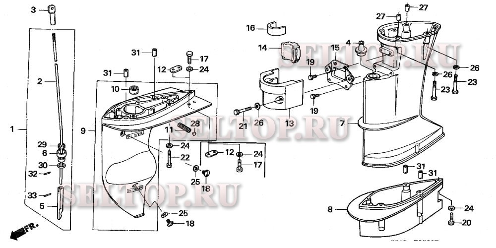 Выступающая часть для Honda BF8A4 SA