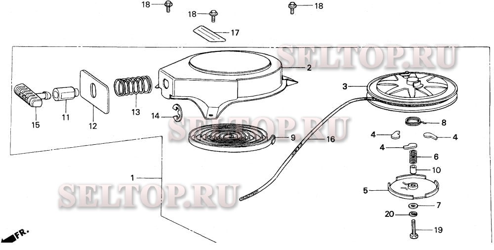 Ручной стартер для Honda BF8AK LA