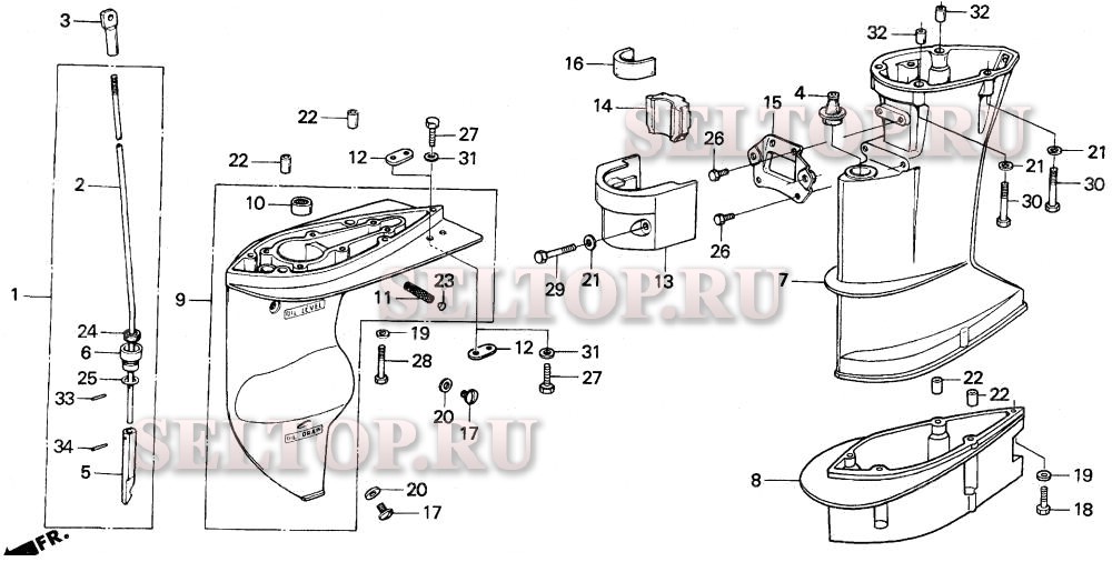 Выступающая часть для Honda BF8AW LA