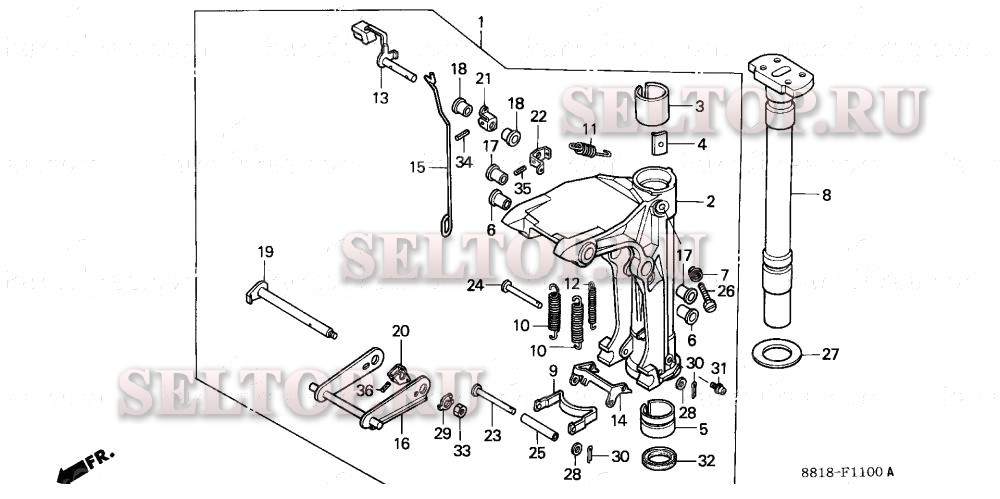 Корпус вертлюга для Honda BF8AX XA