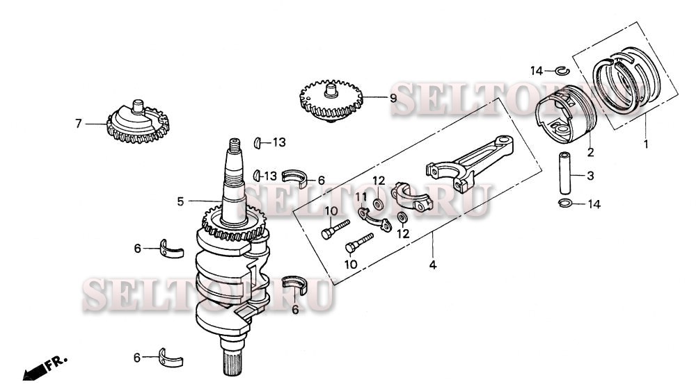 Коленвал для Honda BF9.9AH SA