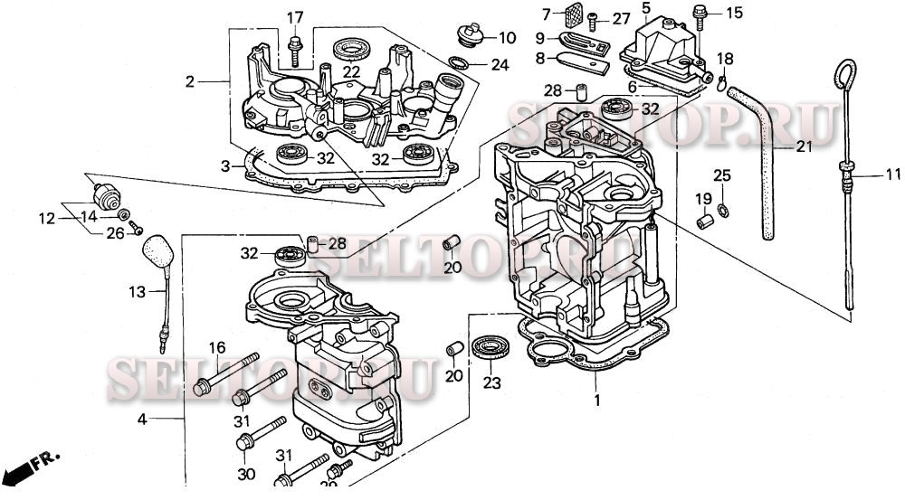 Цилиндр для Honda BF9.9AH SA