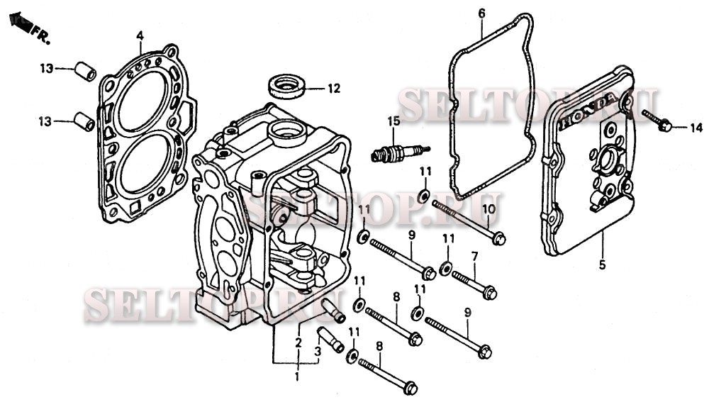 Головка цилиндра для Honda BF9.9AH SA
