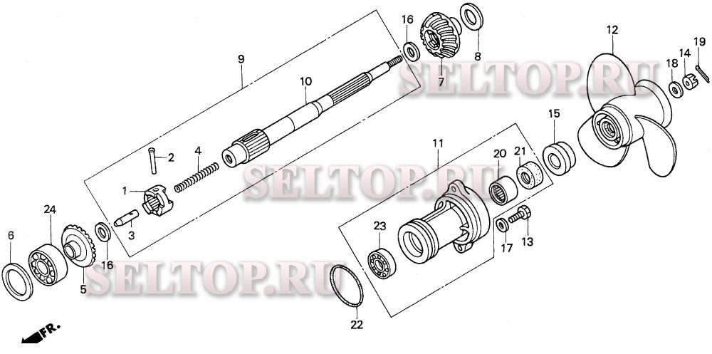 Карданный вал для Honda BF9.9AH SA