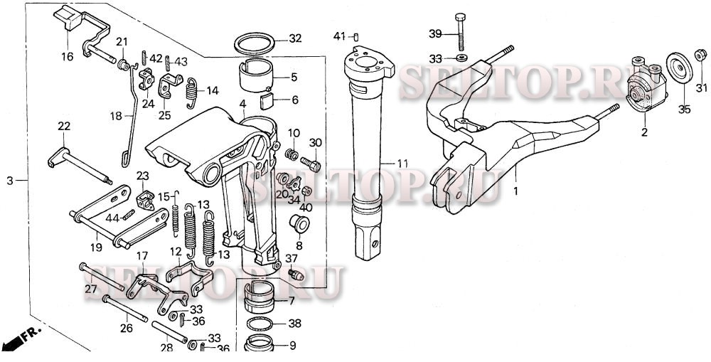Корпус вертлюга для Honda BF9.9AH SA