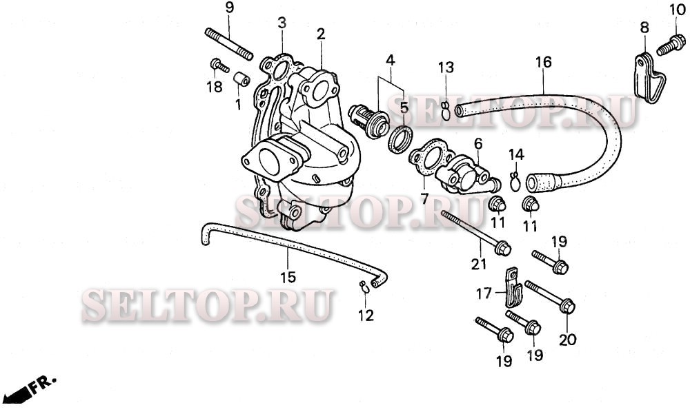 Термостат, впускной коллектор для Honda BF9.9AH SA