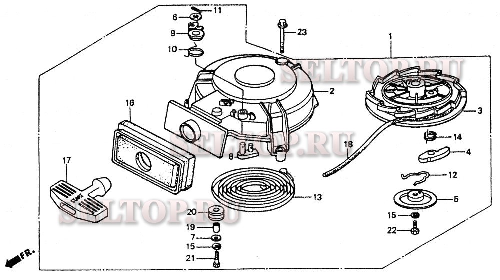 Ручной стартер для Honda BF9.9AK LA