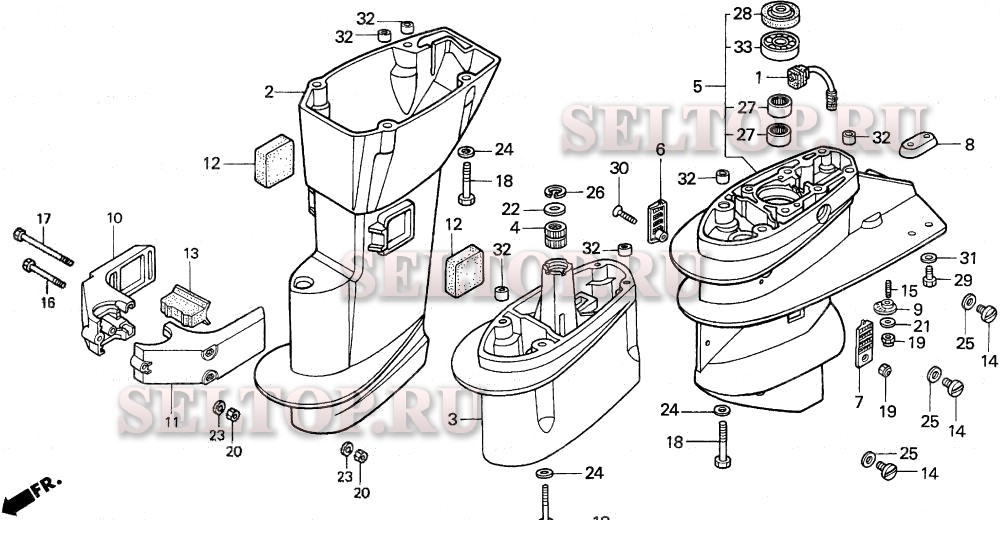 Выступающая часть для Honda BF9.9AK SAS