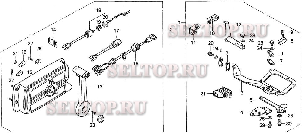 Дистанционное управление kit для Honda BF9.9AW SAS