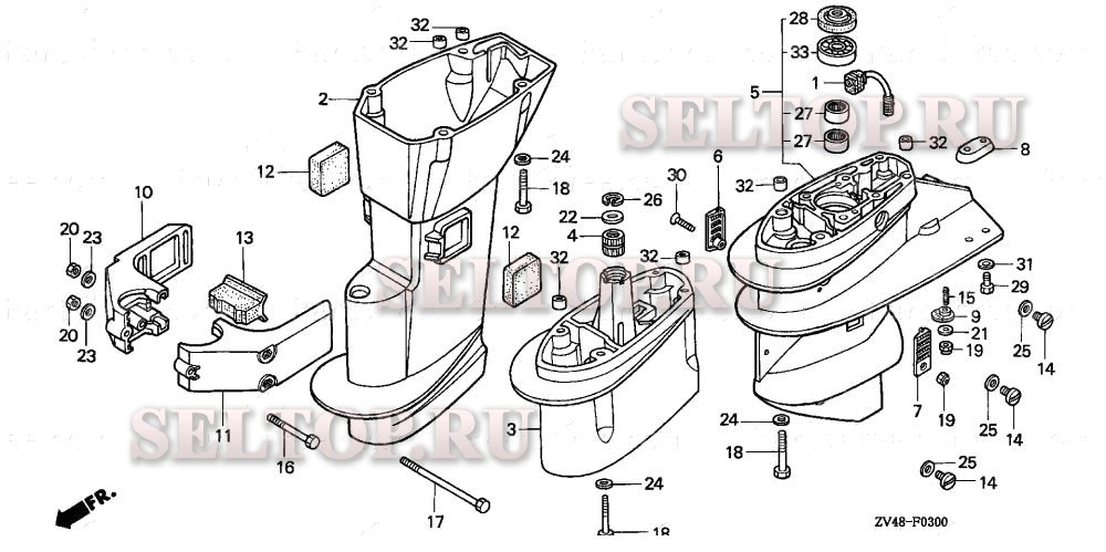 Выступающая часть для Honda BF9.9AY LA