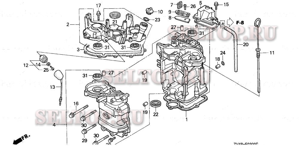 Цилиндр для Honda BF9.9AY LAS