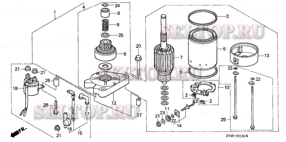 Стартер для Honda BF9.9AY LAS