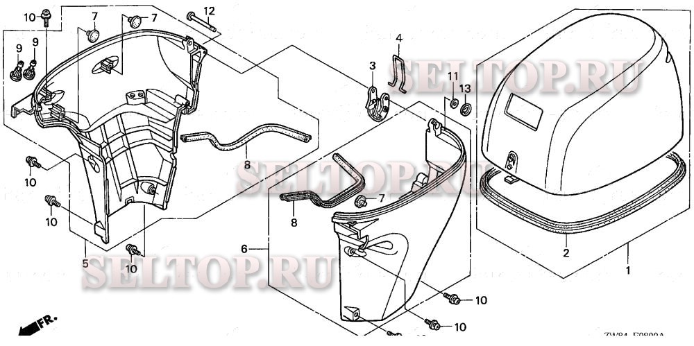 Крышка двигателя для Honda BF9.9D1 SHSA