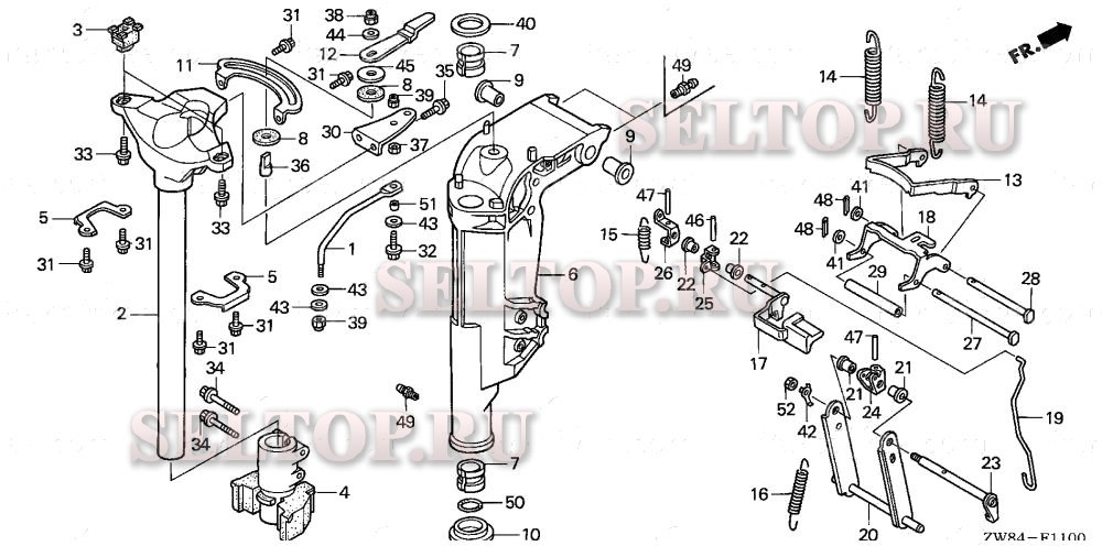 Корпус вертлюга для Honda BF9.9D1 SHSA