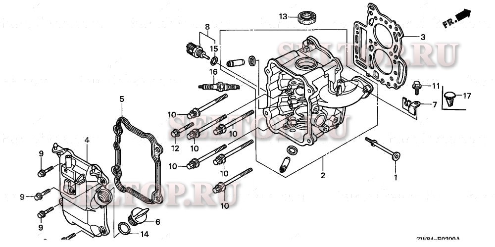 Головка цилиндра для Honda BF9.9D2 SA