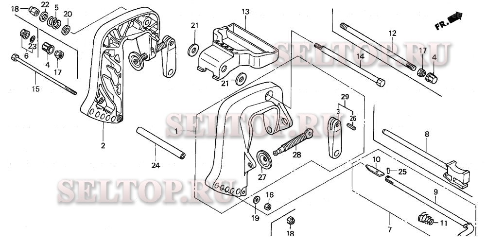 Кормовой кронштейн для Honda BF9.9D2 SA
