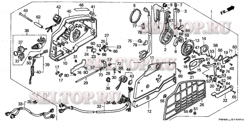 Дистанционное управление для Honda BF9.9D3 LHA