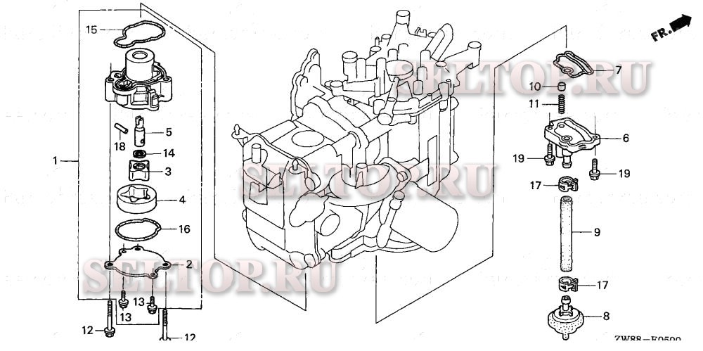 Масляный насос для Honda BF9.9D4 LHSA