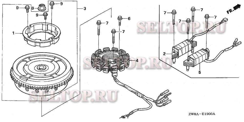 Маховик для Honda BF9.9D5 LHA