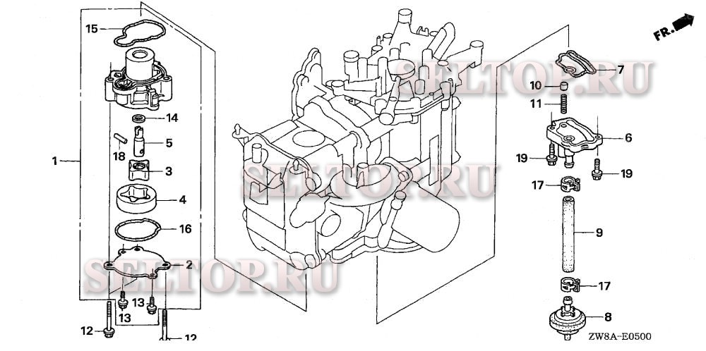 Масляный насос для Honda BF9.9D5 LHA