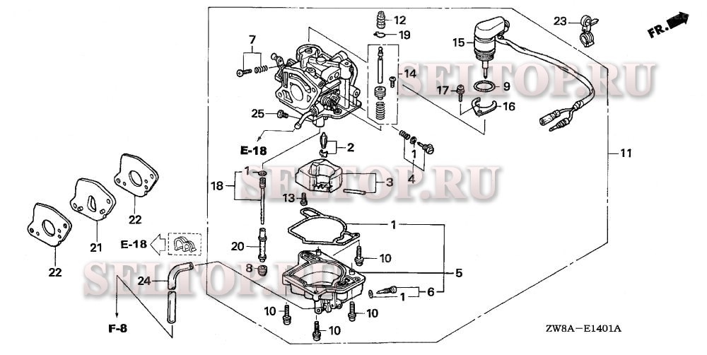 Карбюратор (auto) для Honda BF9.9D5 LRA
