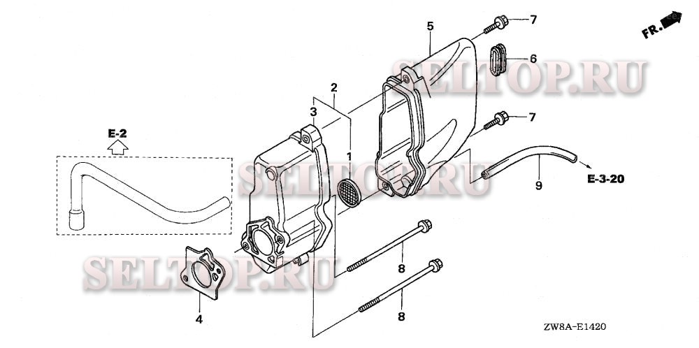Крышка глушителя для Honda BF9.9D5 LRA