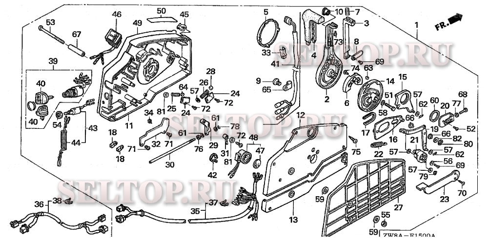 Дистанционное управление для Honda BF9.9D5 LRA