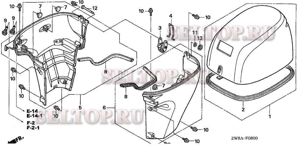 Крышка двигателя для Honda BF9.9D5 SHSA