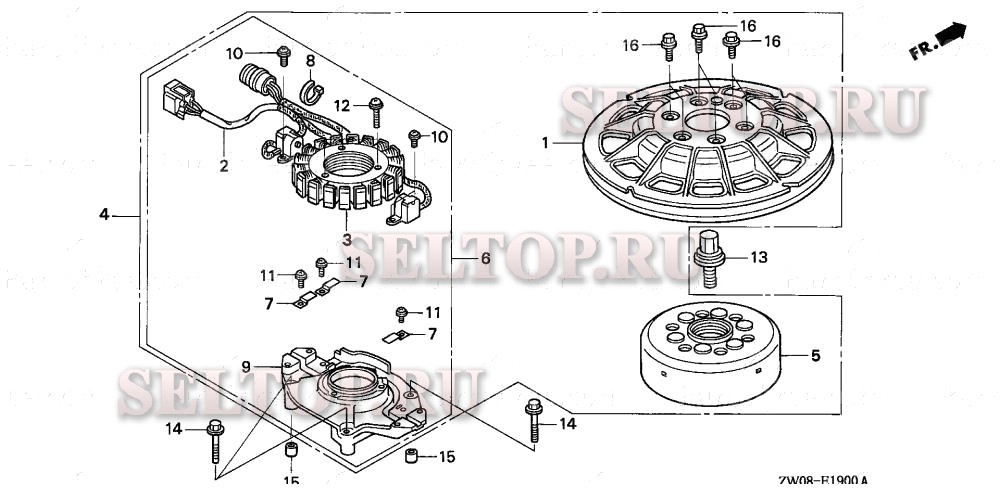 Генератор для Honda BF90A2 JRTA