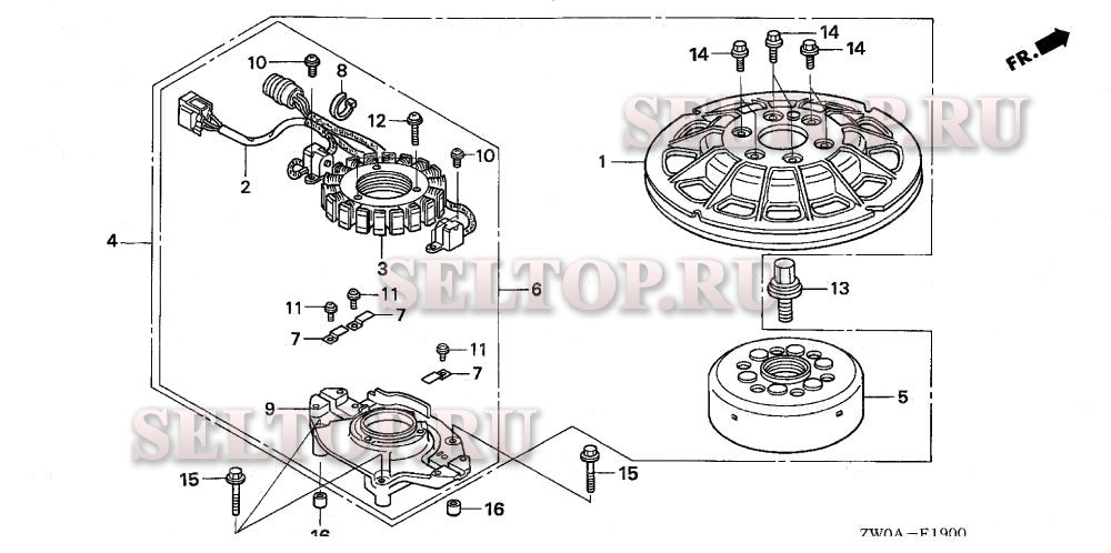 Генератор для Honda BF90A5 XRTA