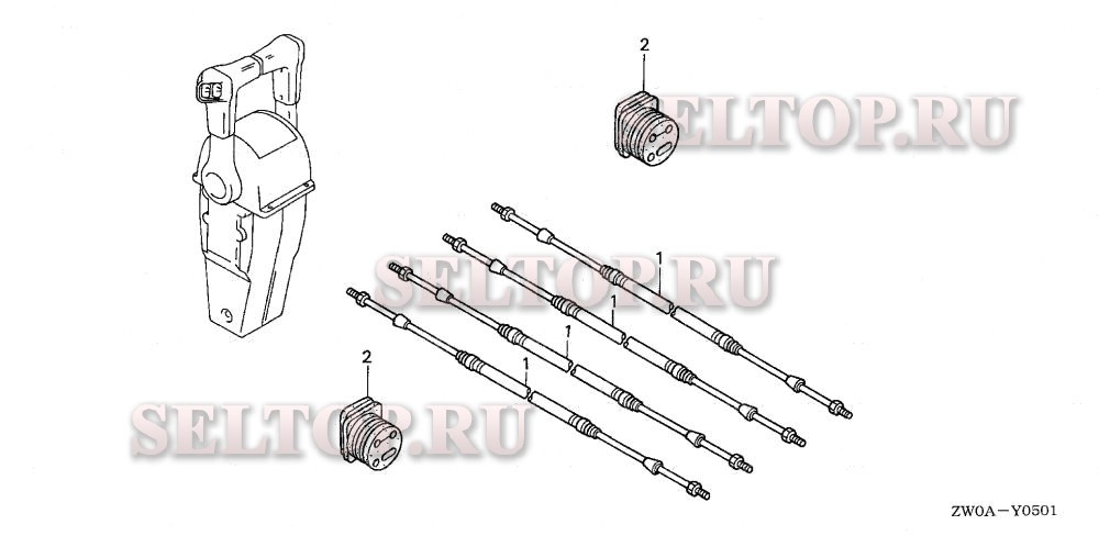 Кабель (dual) для Honda BF90A5 XRTA