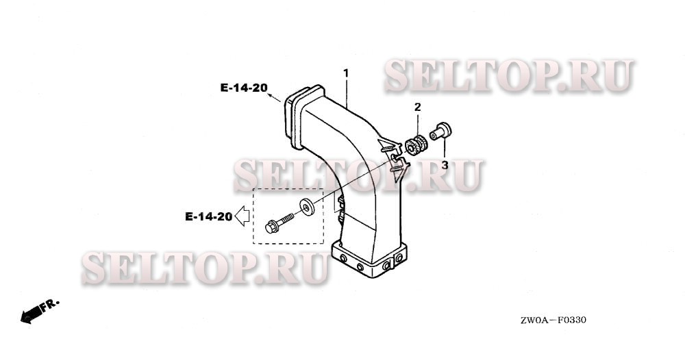 Труба глушителя для Honda BF90A5 XRTA