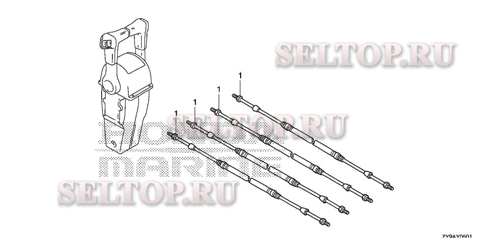 Кабель (dual) для Honda BF90DK4 LRTA