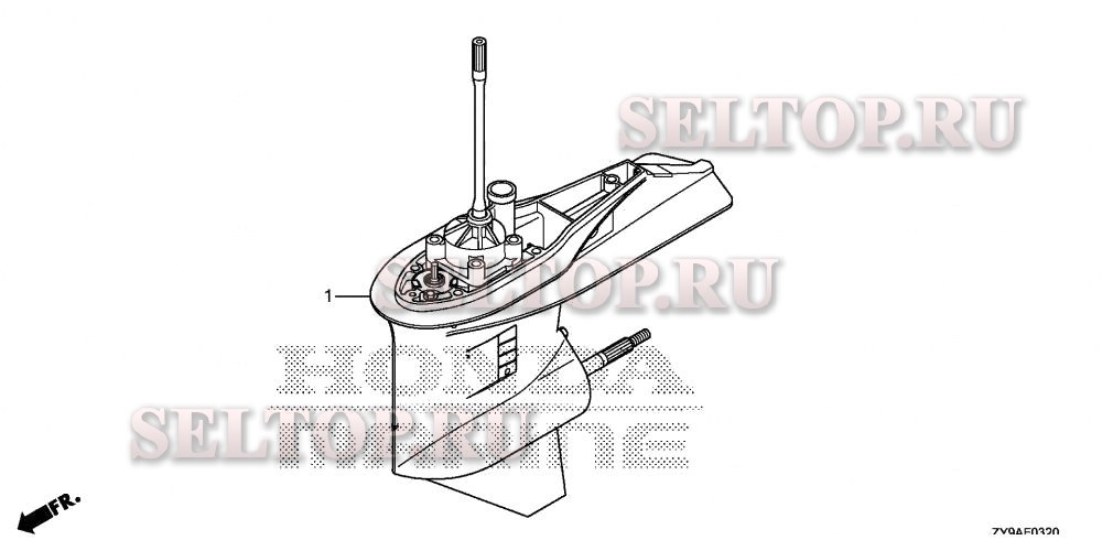 Корпус редуктора в сборе для Honda BF90DK4 LRTA