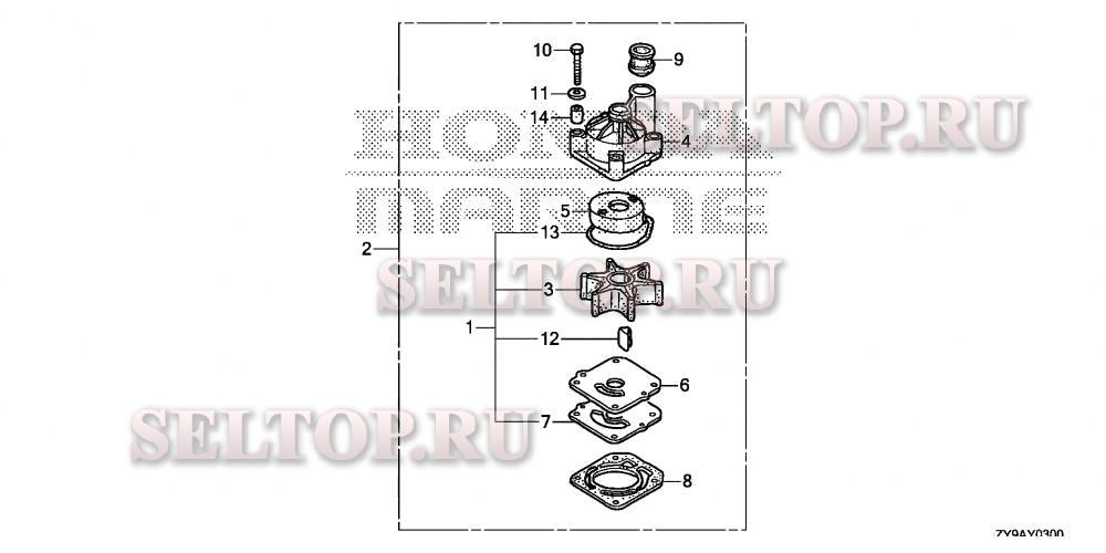 Центробежный насос для Honda BF90DK4 LRTA