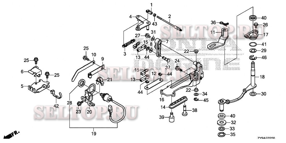 Ось вилки переключения для Honda BF90DK4 LRTA