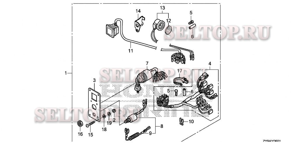 Панель распределительного щита (2) для Honda BF90DK4 LRTA